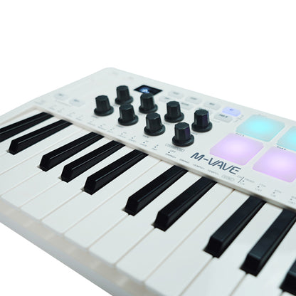 M-VAVE SMK-25 25 Keys Portable Wireless Midi Keyboard with 8 RGB Pads (SMK25)