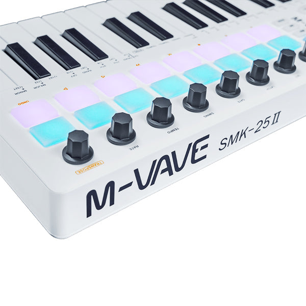 M-VAVE SMK-25 II 25 Keys Midi Keyboard Controller with Built In Battery and 16 RGB Pads (SMK25 SMK 25)