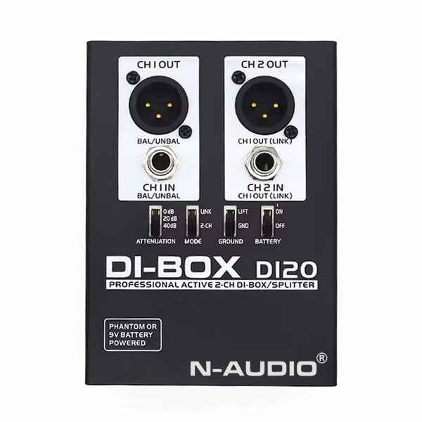 N-Audio DI-20 Dual Channel Active Direct Box Splitter (DI20 DI 20)