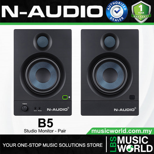 N-Audio B5 50W 5 Inch Professional Active Monitor Speaker Built in Bluetooth - Pair