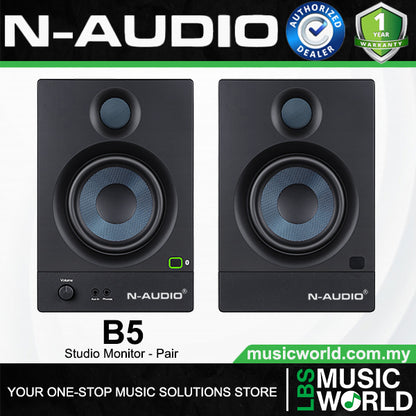 N-Audio B5 50W 5 Inch Professional Active Monitor Speaker Built in Bluetooth - Pair