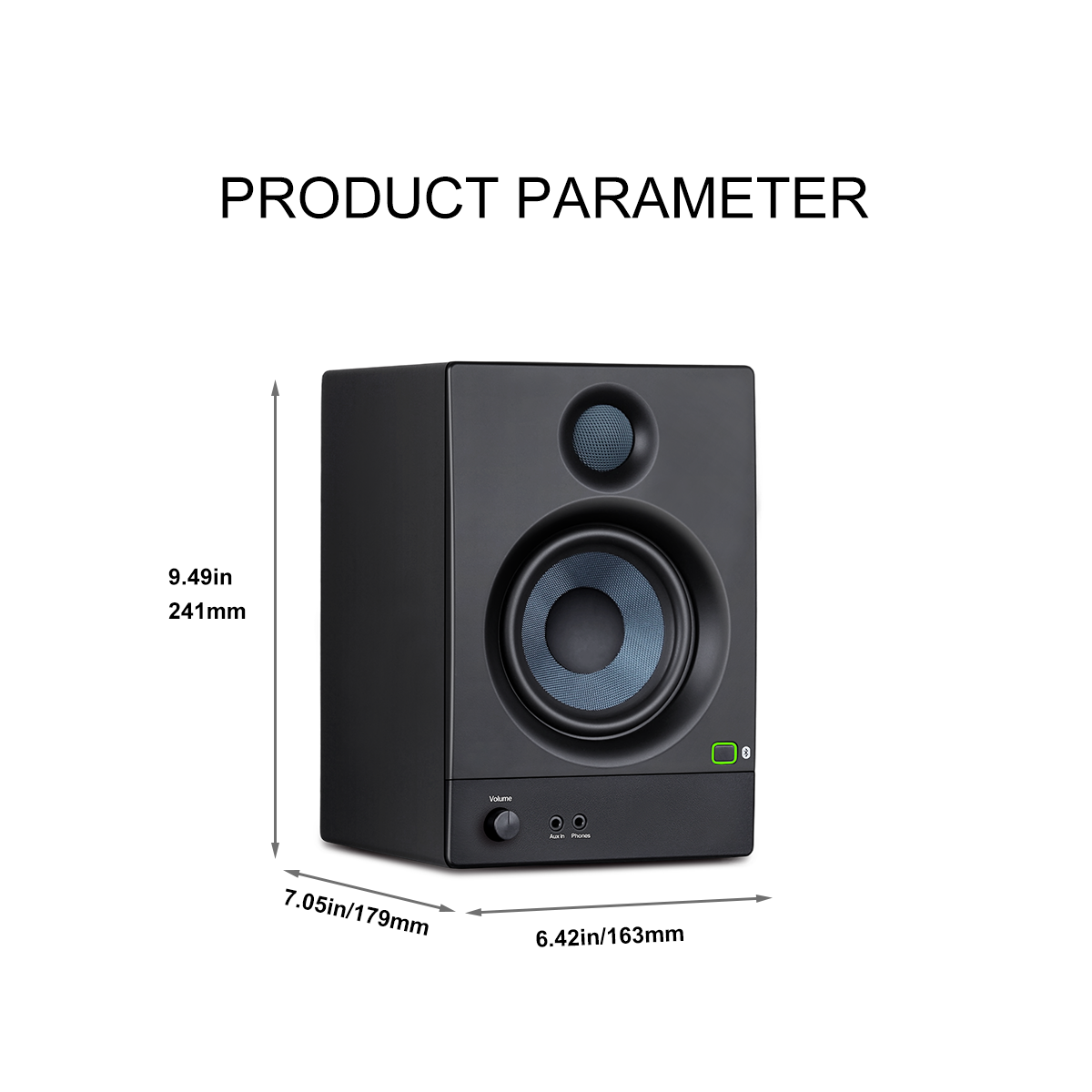 N-Audio B4 50W 4 Inch Professional Active Monitor Speaker Built in Bluetooth - Pair