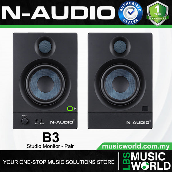 N-Audio B3 50W 3 Inch Professional Active Monitor Speaker Built in Bluetooth - Pair