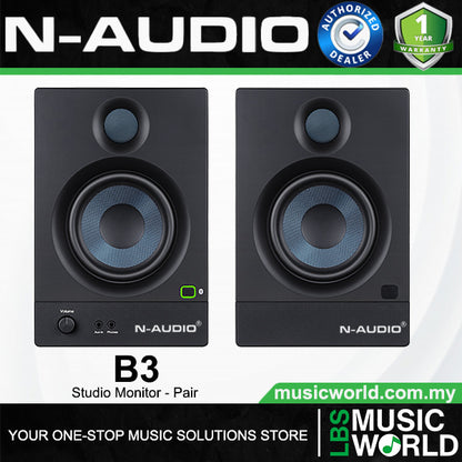 N-Audio B3 50W 3 Inch Professional Active Monitor Speaker Built in Bluetooth - Pair