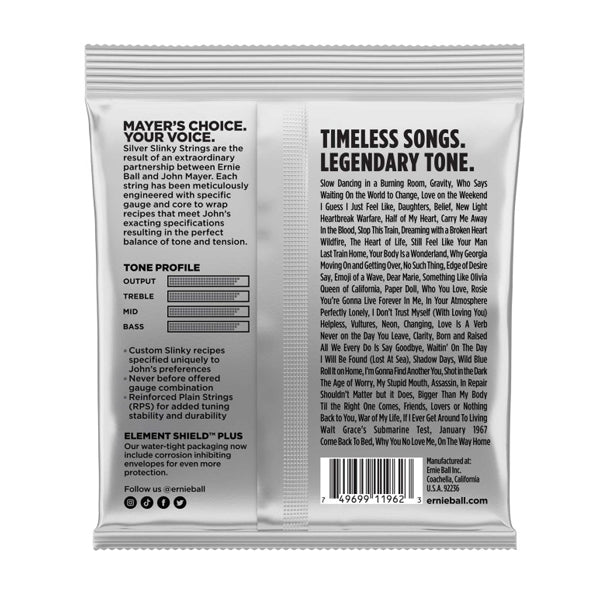Ernie Ball 2218 John Mayer Signature Silver Slinky Nickel Wound Electric Guitar String (10.5 - 47)