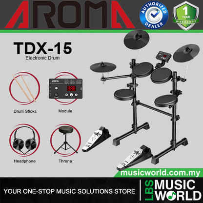 Aroma TDX-15 4 Pieces Portable Digital Electric Drum with Silica Drum Pad (TDX15)
