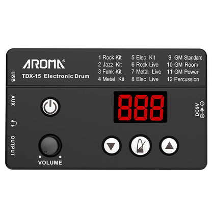 Aroma TDX-15 4 Pieces Portable Digital Electric Drum with Silica Drum Pad (TDX15)