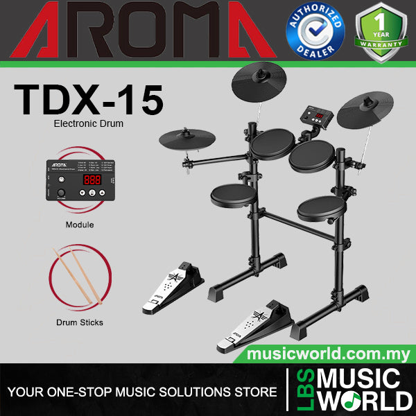 Aroma TDX-15 4 Pieces Portable Digital Electric Drum with Silica Drum Pad (TDX15)