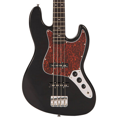 Vintage V49 5 String Coaster Series Paulownia Body Bass Guitar - Gloss Black