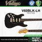 Vintage V60 Coaster Series Solid Paulownia Body Left Handed Electric Guitar - Black