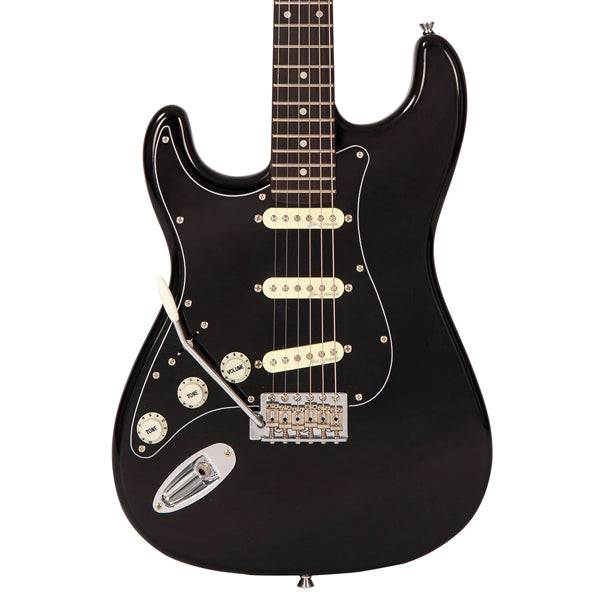 Vintage V60 Coaster Series Solid Paulownia Body Left Handed Electric Guitar - Black