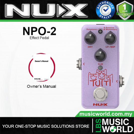 Nux NPO-2 TUTTI Three in One Polyphonic Octave Guitar Effect Mini Pedal (NPO2)