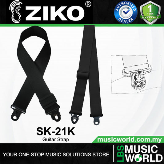 Ziko SK-21K Acoustic Electric Guitar Polypropylene Webbing Strap With Lock (SK21K)