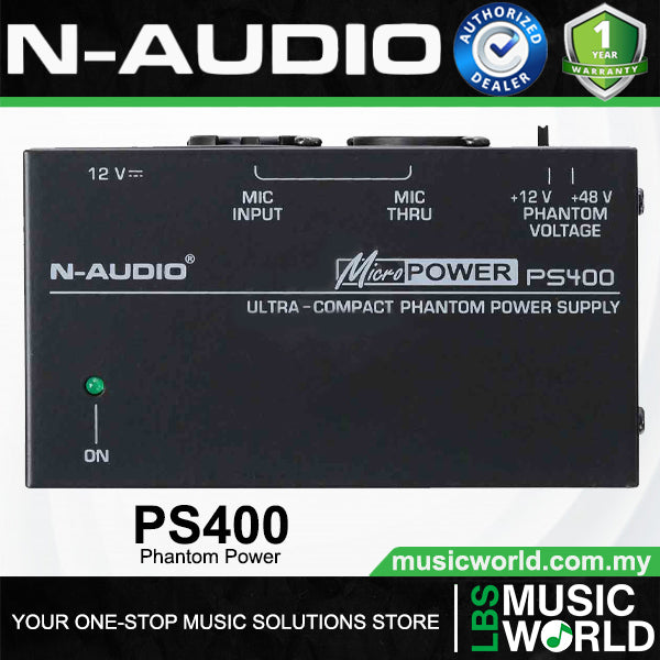 N-Audio PS400 Ultra Compact MicroPower 48V Phantom Power Supply