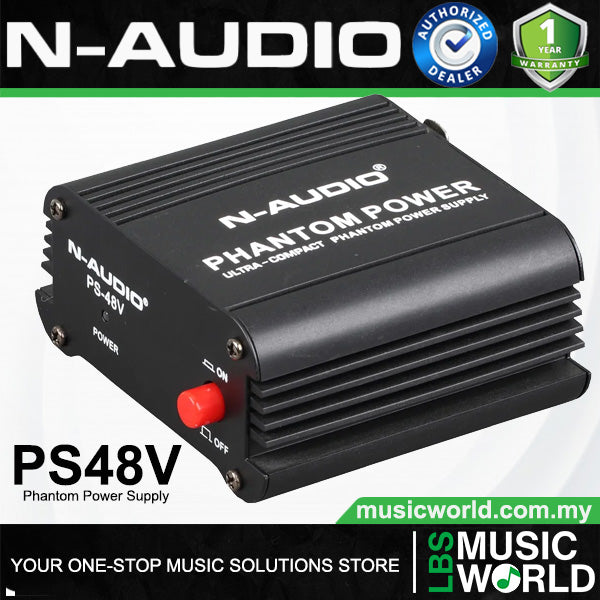 N-Audio PS-48V 48V Phantom Power Supply for Condenser Microphones (PS48V)