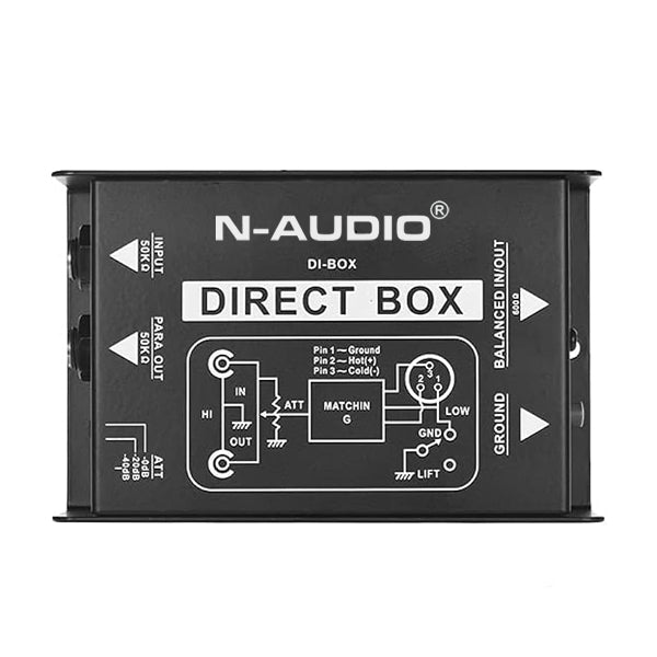 N-Audio DI-1 Single Channel Passive Direct Injection DI Box (DI1)