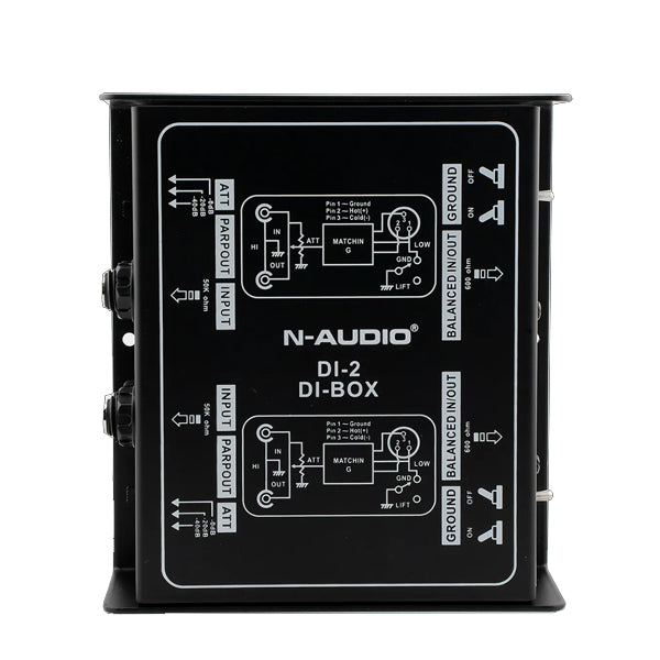 N-Audio DI-2 Dual Channel Passive Direct Injection DI Box (DI2)