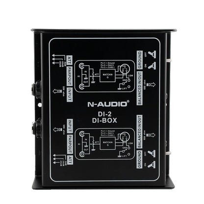 N-Audio DI-2 Dual Channel Passive Direct Injection DI Box (DI2)