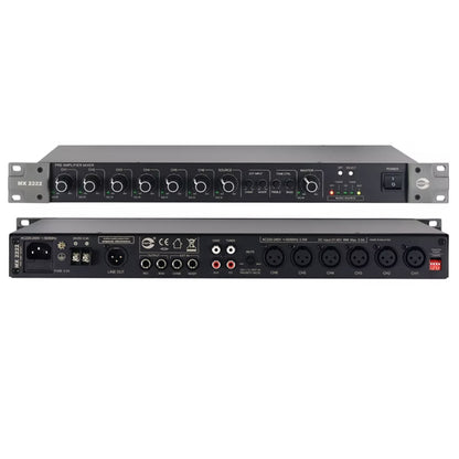 Amperes MX2222 12 Inputs Dual Outputs Audio PA Pre Amplifier Mixer