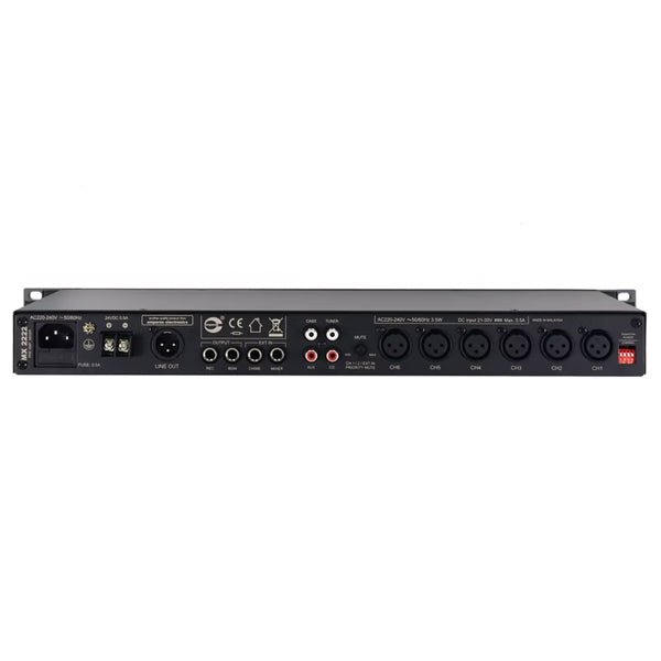 Amperes MX2222 12 Inputs Dual Outputs Audio PA Pre Amplifier Mixer