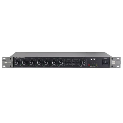 Amperes MX2222 12 Inputs Dual Outputs Audio PA Pre Amplifier Mixer