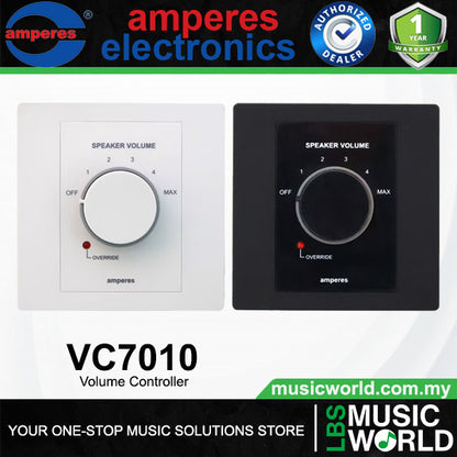 Amperes VC7010 10W 86 X 86 MM Volume Controller PA System With LED Indicator