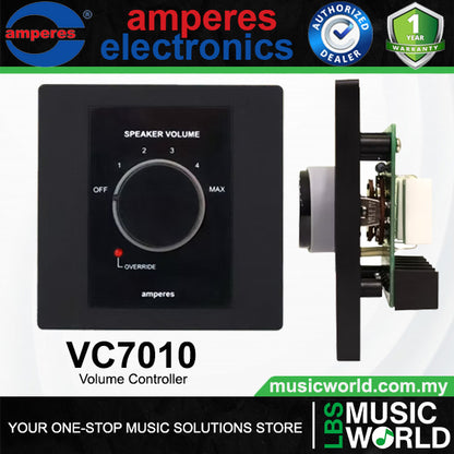 Amperes VC7010 10W 86 X 86 MM Volume Controller PA System With LED Indicator
