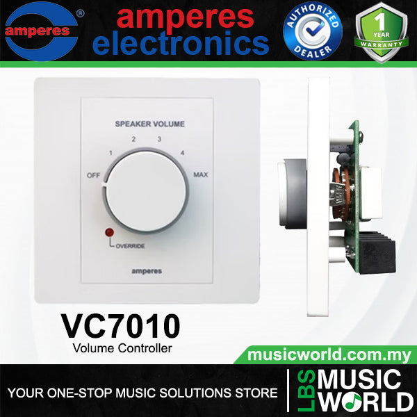 Amperes VC7010 10W 86 X 86 MM Volume Controller PA System With LED Indicator