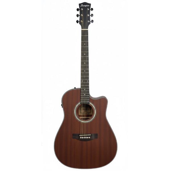 Scorpion SA60CEQ Dreadnought Body Sapele Top Body Acoustic Electric Guitar