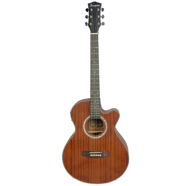 Scorpion SA50CEQ Dreadnought Cutaway Sapele Top Body Acoustic Electric Guitar