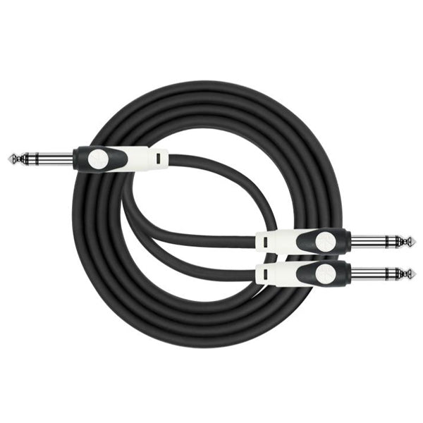 Kirlin LGY-340 1/4 Inch TRS Stereo to Dual 1/4 Inch LightGear Y Audio Jack Cable Adapter- 2 Meter Black