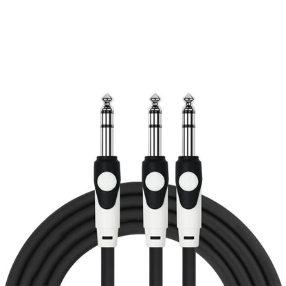 Kirlin LGY-340 1/4 Inch TRS Stereo to Dual 1/4 Inch LightGear Y Audio Jack Cable Adapter- 2 Meter Black