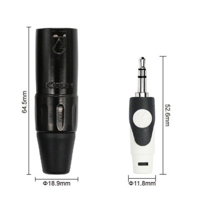 Kirlin LGY-370L 3.5mm TRS to Dual XLR Male Tip Ring LightGear Y Cable Adapter- 2 Meter Black (LGY370L)