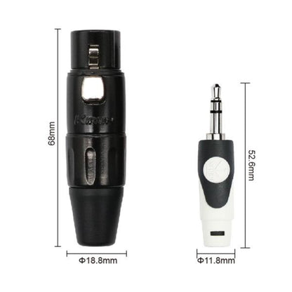 Kirlin LGY-371L 3.5mm TRS to Dual XLR Female Tip Ring LightGear Y Cable Adapter- 2 Meter Black (LGY371L)