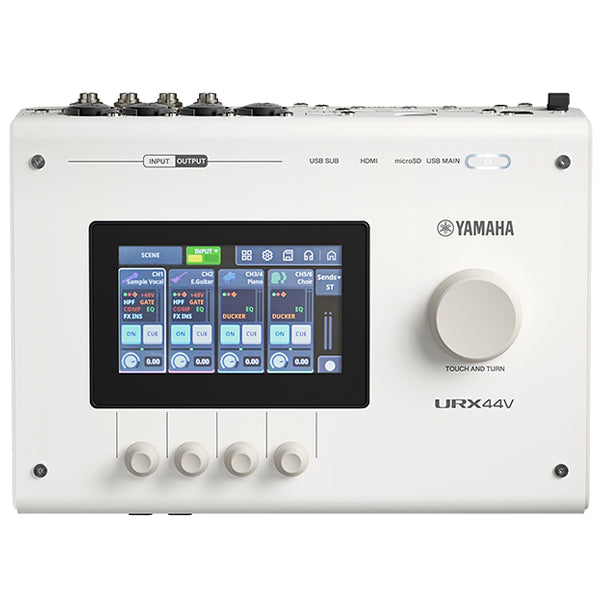 Yamaha URX44V USB-C Audio and Video Interface with LCD Screen and Touchscreen Display
