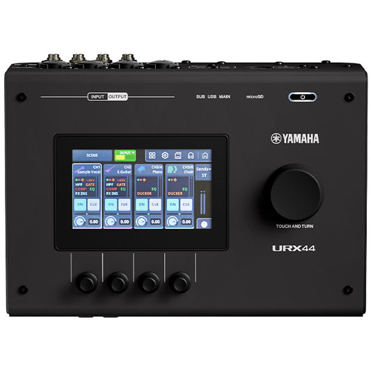 Yamaha URX44 Compact USB-C Audio Interface with 4 URX Preamp and Touch LCD Screen