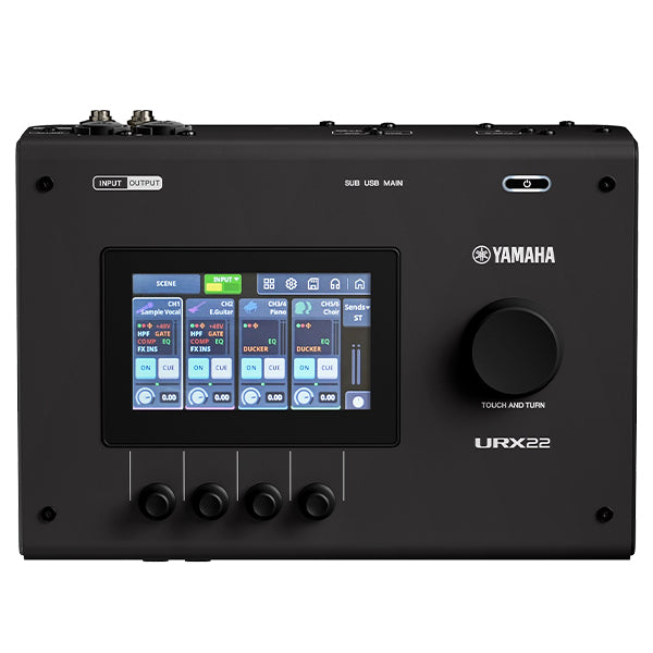 Yamaha URX22 Compact USB-C Audio Interface with 2 URX Preamp and Touchscreen Display