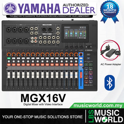 Yamaha MGX16V 22 Channel Compact Digital Mixer with Video Interface and Bluetooth
