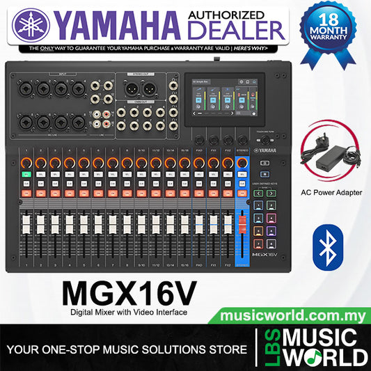 Yamaha MGX16V 22 Channel Compact Digital Mixer with Video Interface and Bluetooth
