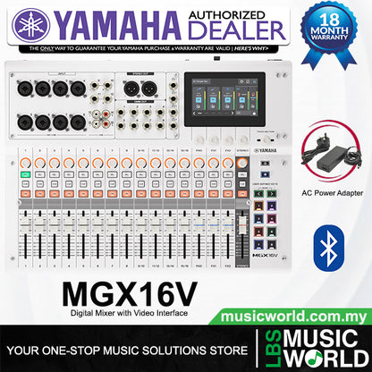 Yamaha MGX16V 22 Channel Compact Digital Mixer with Video Interface and Bluetooth