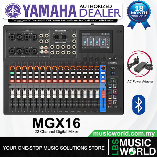 Yamaha MGX16 22 Channel Portable Digital Mixer with Touchscreen and Bluetooth
