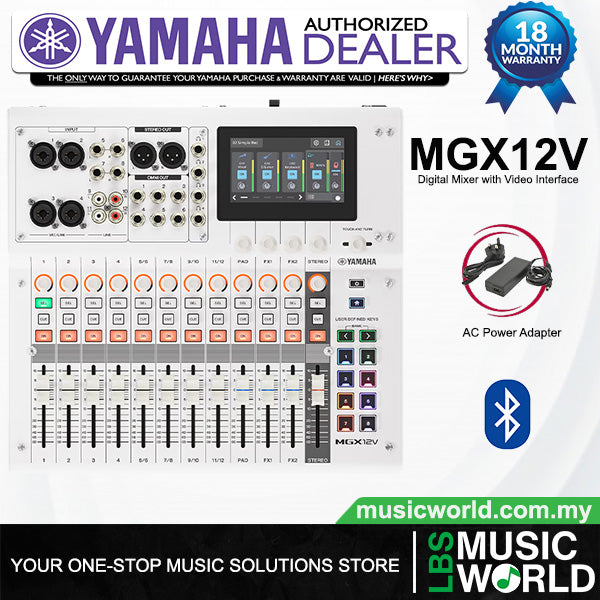 Yamaha MGX12V 18 Channel Digital Mixer Mixing Concle with Video Interface and Bluetooth