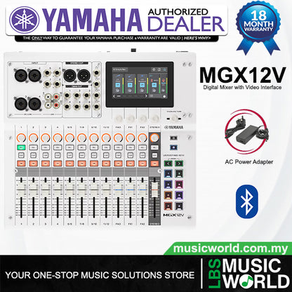 Yamaha MGX12V 18 Channel Digital Mixer Mixing Concle with Video Interface and Bluetooth