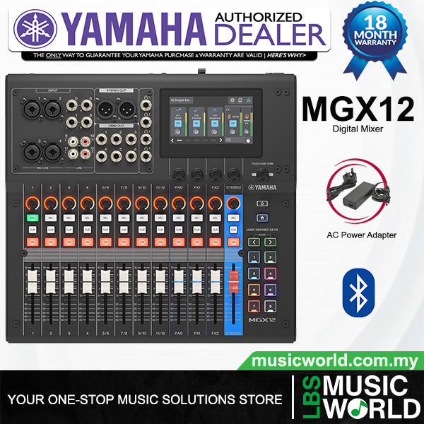 Yamaha MGX12 18 Channel Digital Mixer Mixing Console With Audio Interface and Bluetooth