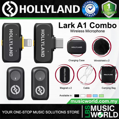 Hollyland Lark A1 Combo 2 Person Wireless Lavalier Microphone with 3 Level of Noise Cancellation