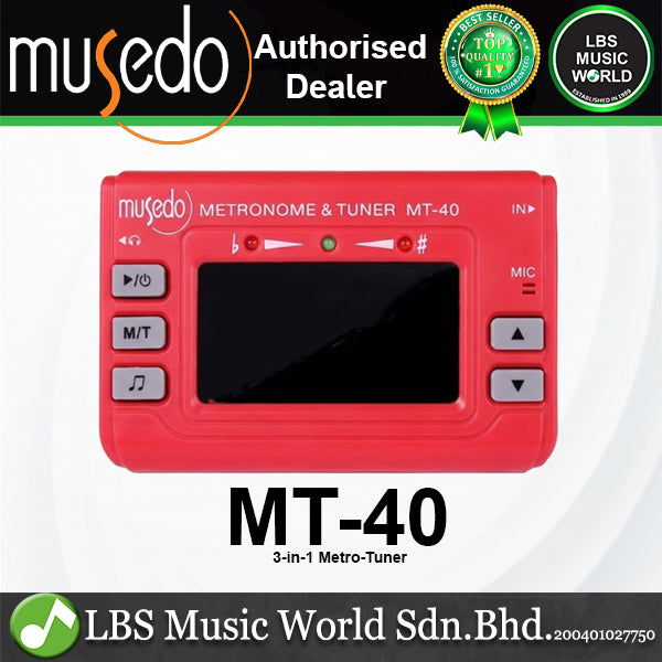 Musedo MT-40 3 in 1 Metronome Chromatic Tuner and Tone Generator for All Instrument (MT40 MT 40)