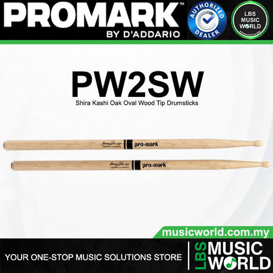 ProMark PW2SW Tommy Aldridge Lacquered Shira Kashi Oak Oval Wood Tip Drumsticks