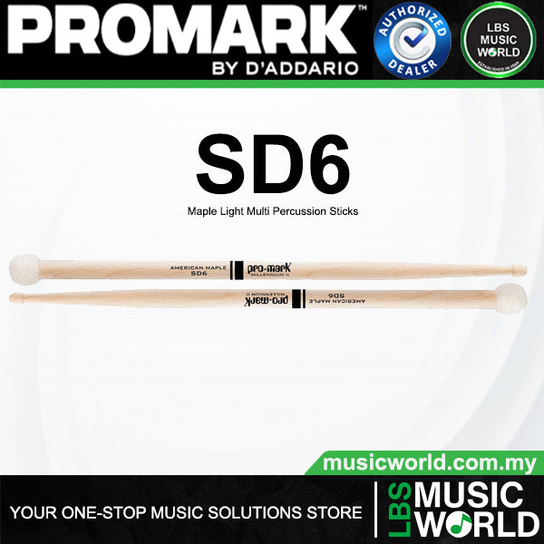 ProMark SD6 Maple Light Multi Percussion Stick with Felt Butt End