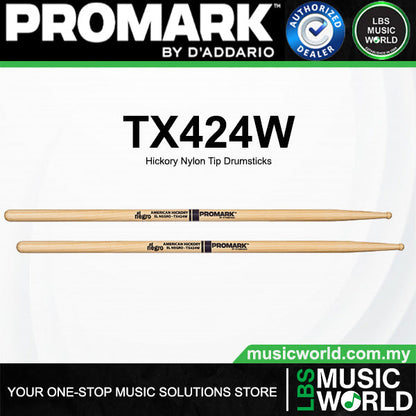 ProMark TX424W Horacio "El Negro" Hernandez Hickory Small Round Wood Tip Drumsticks