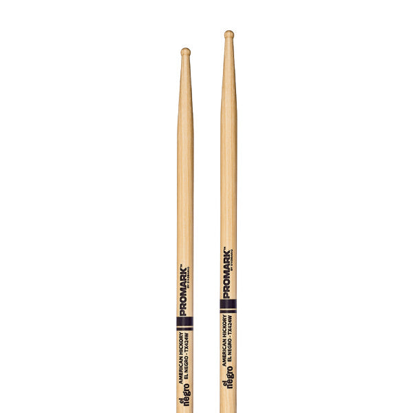 ProMark TX424W Horacio "El Negro" Hernandez Hickory Small Round Wood Tip Drumsticks